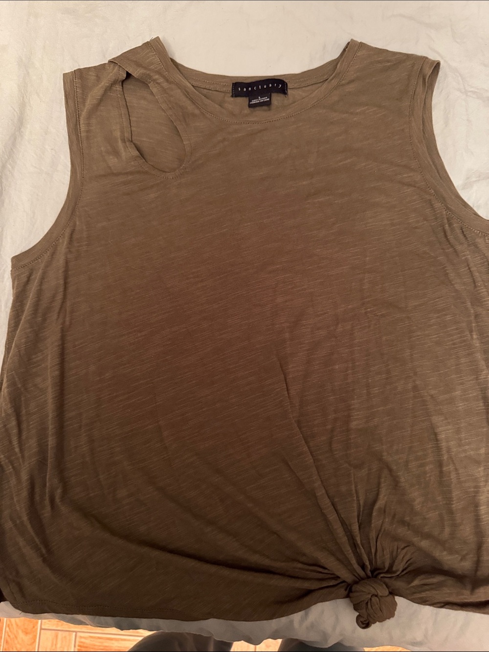 Sanctuary Olive Twist Front Tank